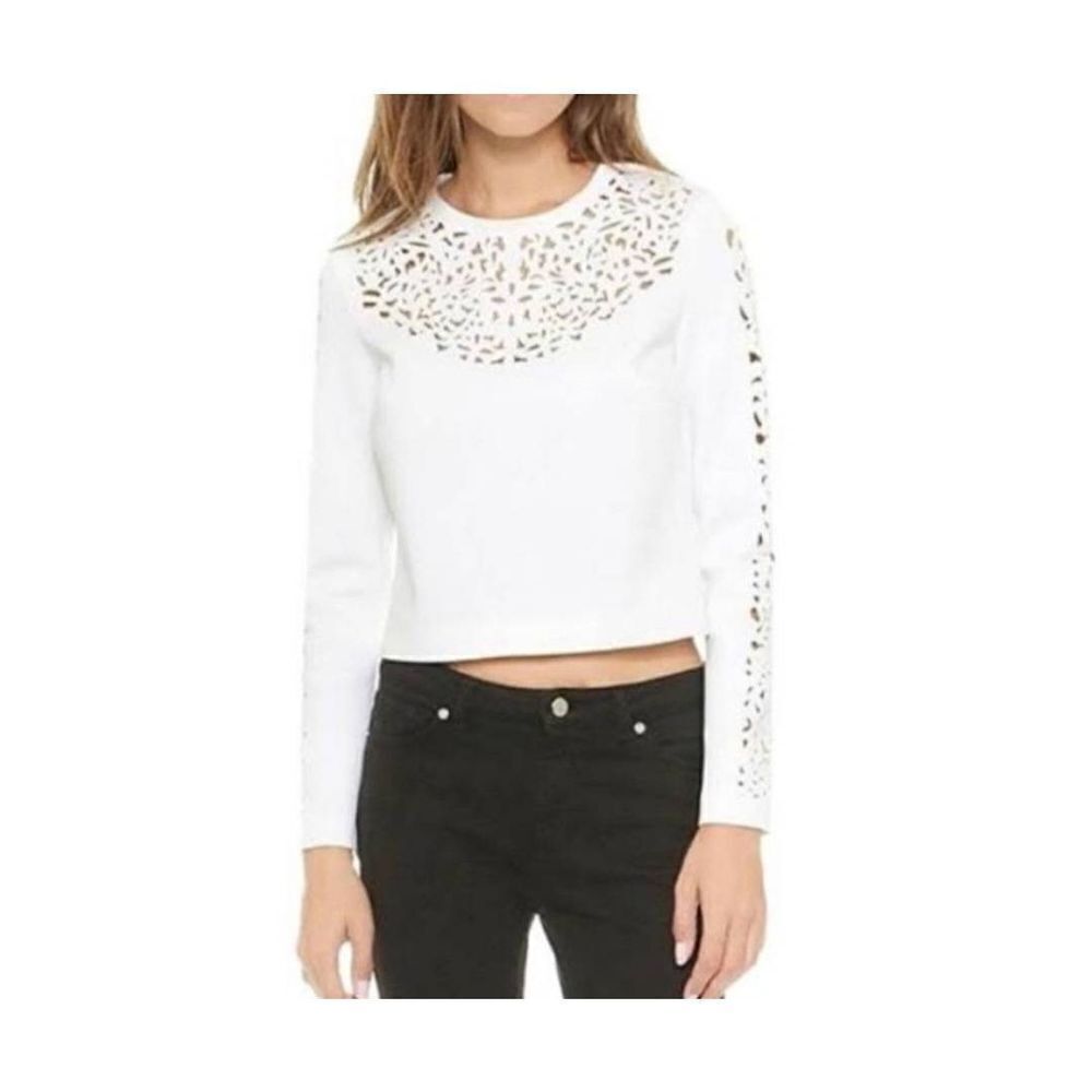 Clover Canyon white Laser Cut Scuba Top sz XS